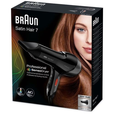 Braun HD780 Satin Hair 7 Senso مجفف شعر - 2000 واط - أسود
