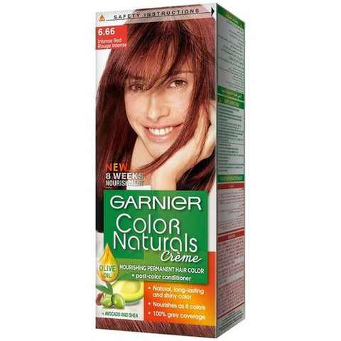 Garnier صبغة شعر كولور ناتشرالز كريم الدائمة - 6.66 أحمر حاد