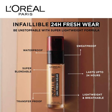 L'Oreal Paris Infallible 24H Fresh Wear Foundation - 235 Honey - 30 Ml