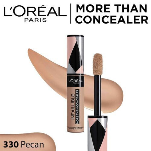 L'Oreal Paris لوريال باريس إنفيلبل أكثر من كونسيلر 330 بيكان - مقاوم للماء ، تغطية كاملة