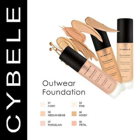 Cybele outwear long lasting foundation - 30 ml - petal 08