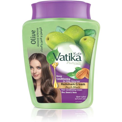 Vatika Naturals Deep Conditioning Bath Cream 1000 gm Enriched With Olive, Almond & Henna For Silky & Shiny Hair