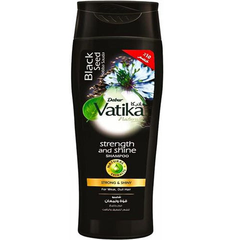 Vatika Naturals Blackseed Habba Sauda Shampoo Natural Extracts Strength & Shine For Weak & Dull Hair 180 Ml