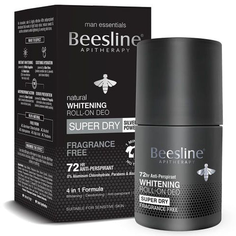 Beesline Whitening Roll-On Deodorant - Super Dry - Fragrance Free - 50ml