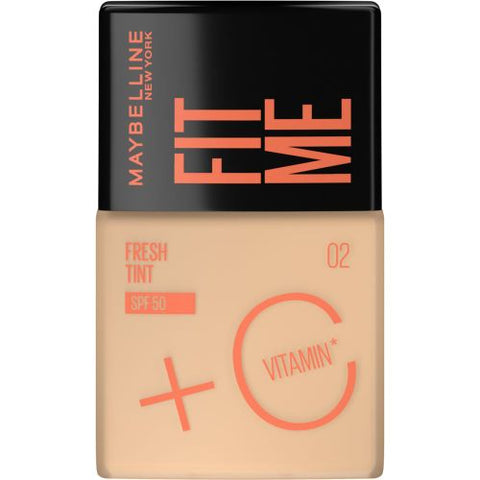 Maybelline New York Fit Me Fresh Tint Foundation - 02 , Lightweight Skin Tint With SPF 50 & Vitamin C.