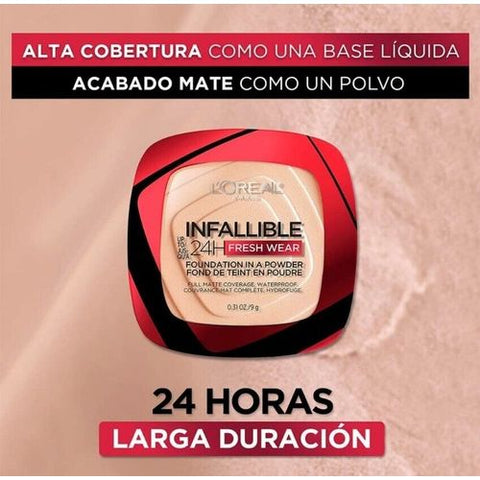 L'Oreal Paris كريم اساس بودر فريش وير مضغوط يدوم 24 ساعة من إنفاليبل - 20