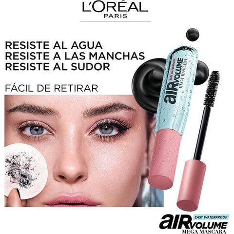 L'Oreal Paris ماسكارا ميجا إير فوليوم مقاومة للماء - أسود - 7.9 مل