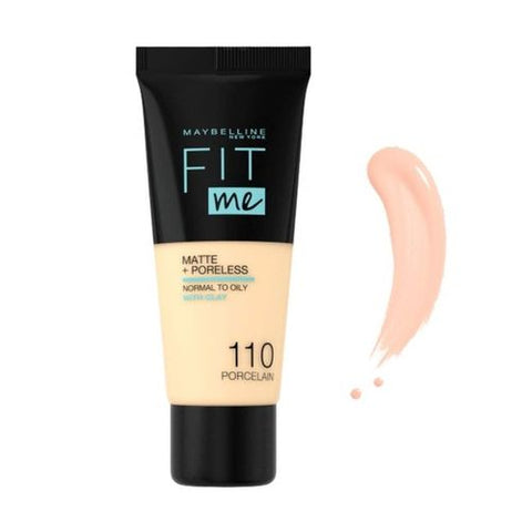 Maybelline New York Fit Me Matte + Poreless Liquid Foundation - 110 Porcelain