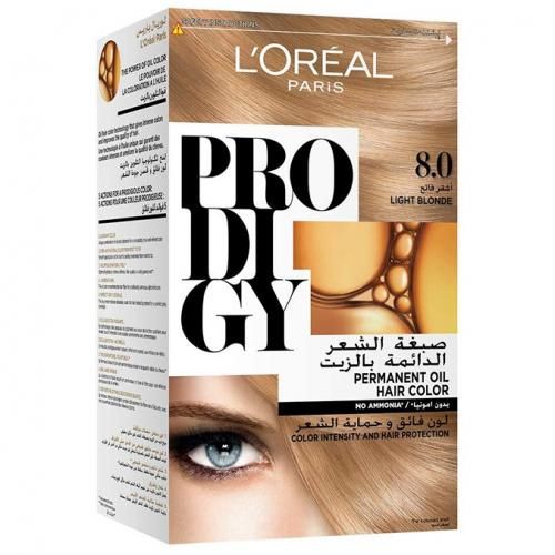 L'Oreal Paris Prodigy Permanent Oil Hair Color - 8.0 Light Blonde - 60g+60g+60ml