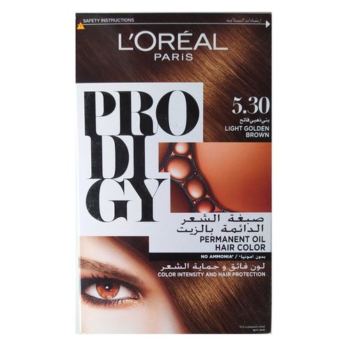 L'Oreal Paris صبغة بروديجي الدائمة بالزيت 5.30 بني ذهبي فاتح