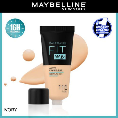 Maybelline New York كريم اساس فيت مي مات اند بورليس من ميبيلين نيويورك 115 إيفوري