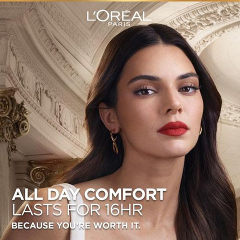 L'Oreal Paris أحمر شفاه سائل غير لامع من لوريال باريس - لون مكثف ولمسة نهائية غير لامعة - يدوم طويلاً - بدون نقل - مع حمض الهيالورونيك - 430 A-Lister