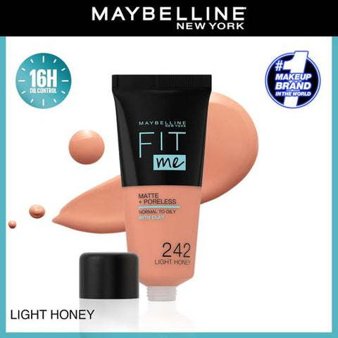 Maybelline مايبيلين نيويورك فيت مي مات + بورليس -242 لايت هاني - 30 مل