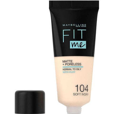 Maybelline مايبيلين نيويورك فيت مي مات + بورليس -104 سوفت آيفوري - 30 مل