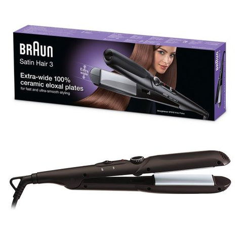 Braun ST310 Stain Hair 3 Straightener With Wide Plates - Black