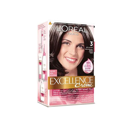 L'Oreal Paris صبغة الشعر الرائعة إكسيلانس كريم - 3 بني داكن