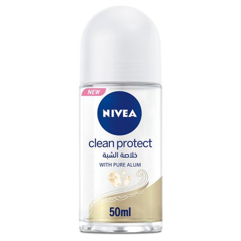 Nivea Clean Protect With Pure Alum Deodorant Roll-On - For Women - 50ml