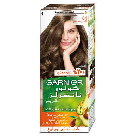 Garnier صبغة شعر كولور ناتشرالز كريم الدائمة - 6.1 أشقر غامق رمادي