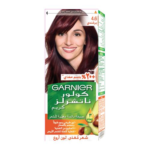 Garnier صبغة شعر كولور ناتشرالز كريم الدائمة - 4.6 أحمر برغندي
