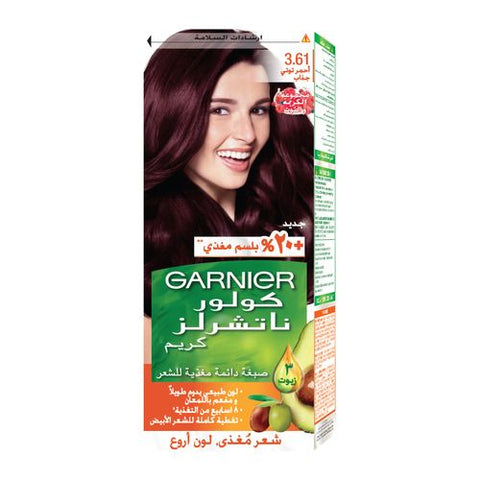 Garnier صبغة شعر كولور ناتشرالز كريم الدائمة - 3.61 أحمر توتي جذاب