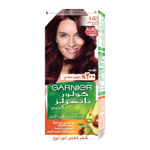 Garnier صبغة شعر كولور ناتشرالز كريم الدائمة - 4.62 أحمر كرزي عميق