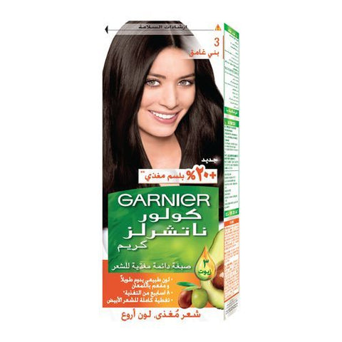 Garnier صبغة شعر كولور ناتشرالز كريم الدائمة - 3 بني غامق