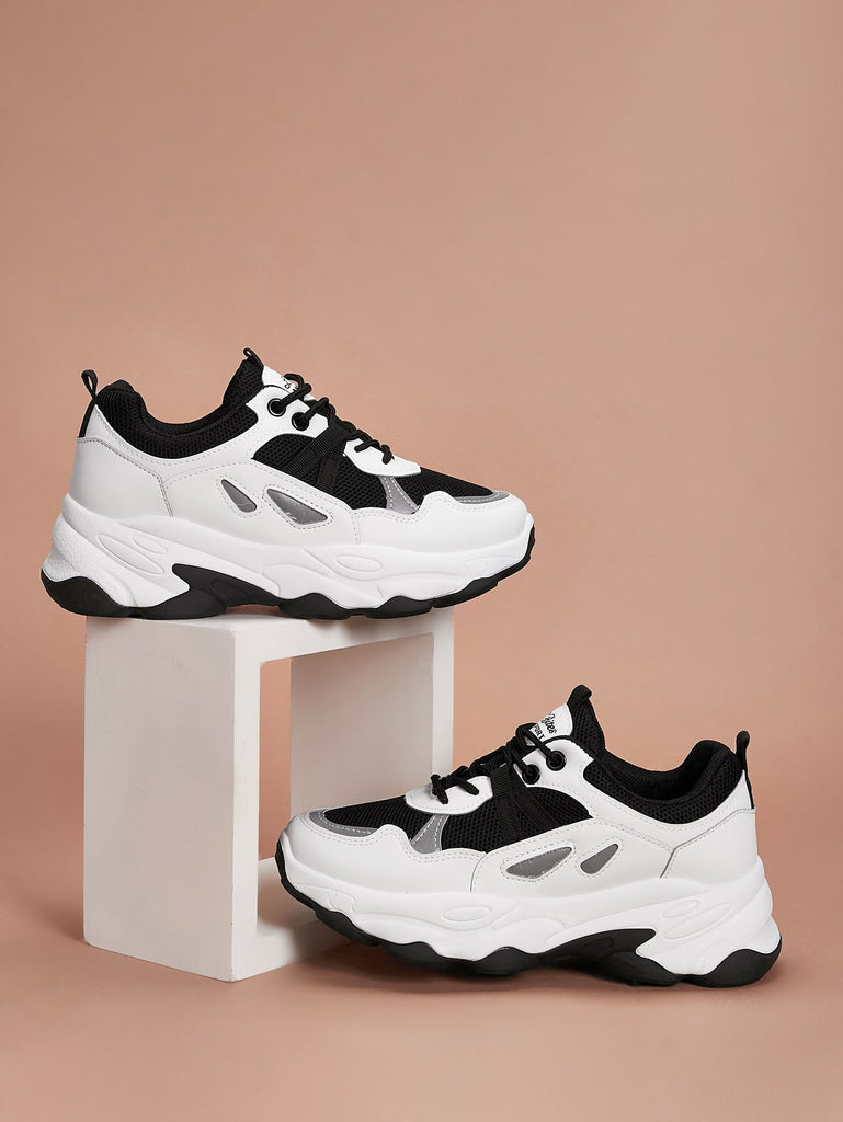 Letter Patch Decor Lace-up Front Chunky Sneakers | SHEIN ASIA