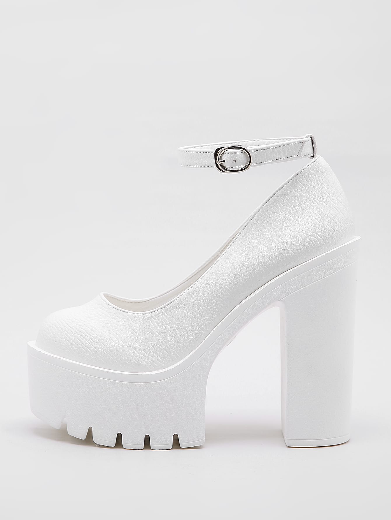 White Pu Platform Sandals | Shoes | PrettyLittleThing