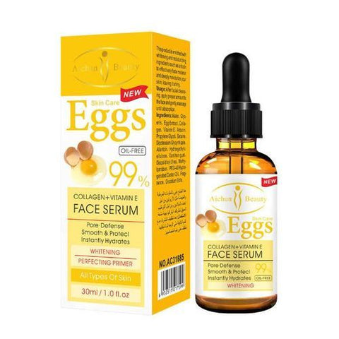Aichun Beauty مصل البيض للوجه 99٪ كولاجين - فيتامين هـ - 30 مل