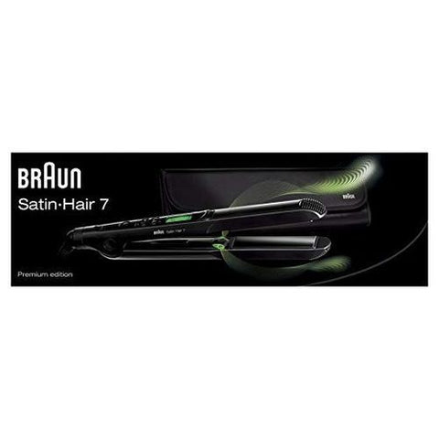 Braun ST730 Satin Hair 7 مكواة تمليس الشعر بتقنية الأيونتك - مع جراب صغير - أسود